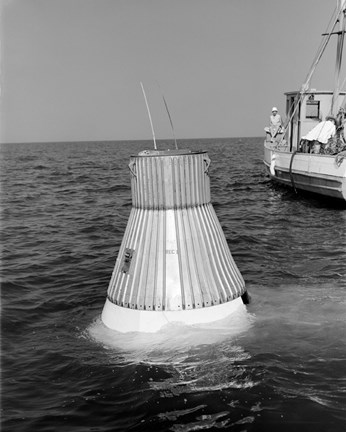 Framed Model of the Mercury Capsule undergoes Floatation Tests Print
