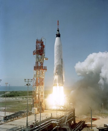 Framed View of the Mercury-Atlas 3 liftoff from Cape Canaveral, Florida Print