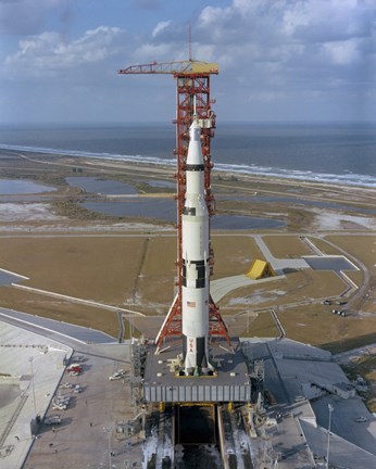 Framed High Angle View of the Apollo 4 Spacecraft on the Launch Pad Print