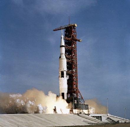 Framed Apollo 11 Space Vehicle Taking off from Kennedy Space Center Print