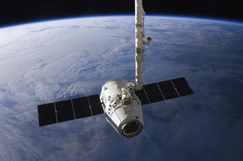 Framed SpaceX Dragon Cargo Craft Prior to being Released from the Canadarm2 Print