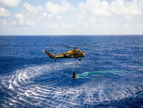 Framed Astronaut is Rescued by a US Marine Helicopter Print