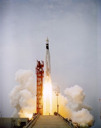 Framed Augmented Target Docking Adapter atop an Atlas Launch Print