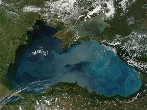 Framed Phytoplankton Bloom in the Black Sea Print