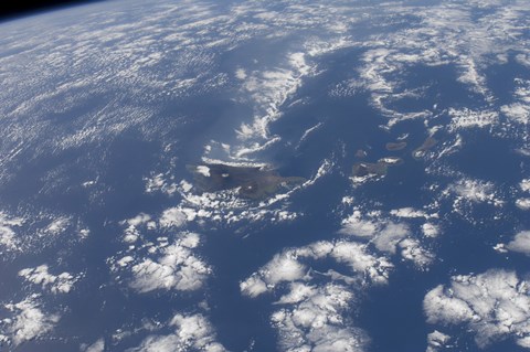 Framed Hawaiian Islands as seen from the International Space Station Print