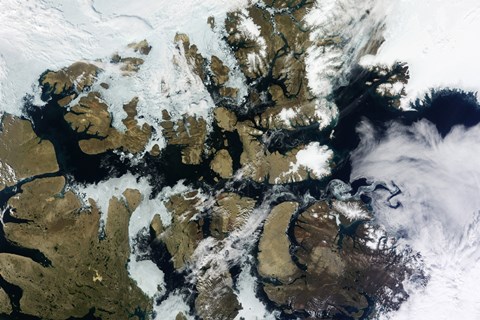 Framed Satellite view of Parry Channel and McClure Strait in the Northwest Passage Print