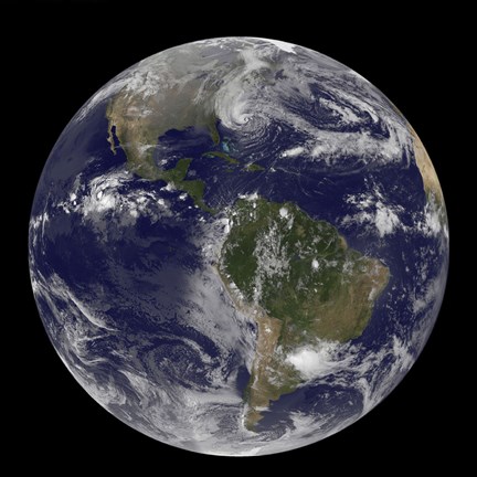 Framed Hurricane Sandy along the East Coast of the United States Print