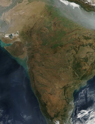 Framed Satellite View of Central India Print