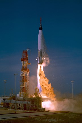 Framed Launch of the Mercury Atlas Unmanned Test Flight Print
