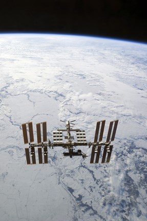 Framed International Space Station in Orbit Print