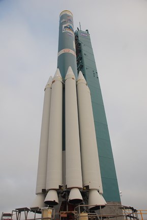 Framed Delta II Rocket with Several Solid Rocket Motors Attached Print