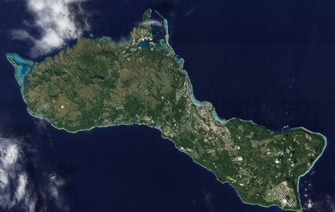 Framed Satellite view of the Island of Guam Print