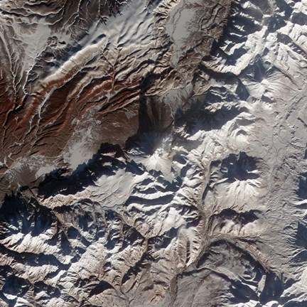 Framed Satellite Image of Russia&#39;s Kizimen Volcano Print