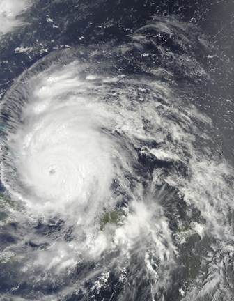 Framed Hurricane Irene over the Bahamas Print