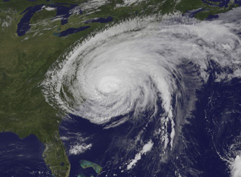 Framed Satellite View of Hurricane Irene Print