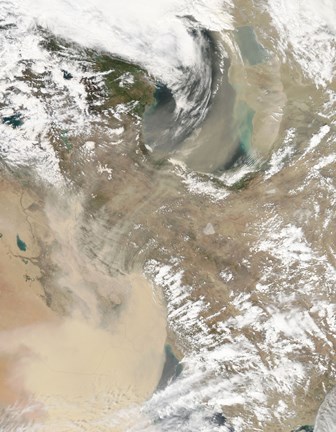 Framed intense Dust Storm Blows over the Middle East Print