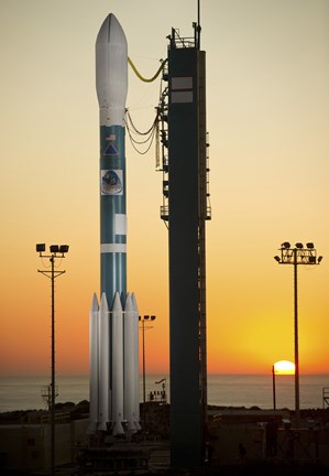 Framed Delta II Rocket on its Launch pad Print