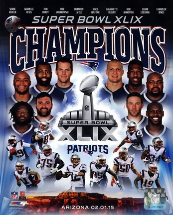 Framed New England Patriots Super Bowl XLIX Champions Composite Print