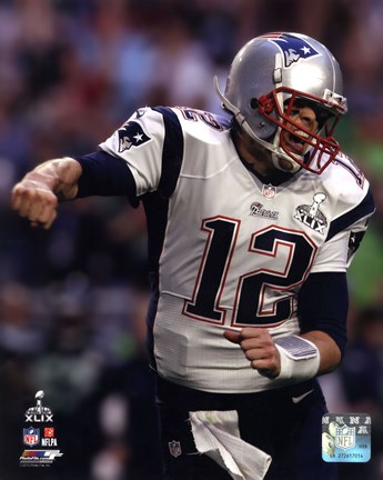 Framed Tom Brady Touchdown Celebration Super Bowl XLIX Print