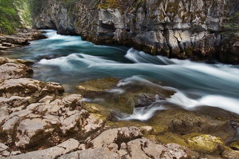 Framed Maligne River, Maligne Canyon, Jasper NP, Canada Print