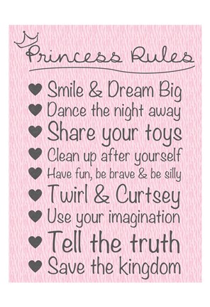 Framed Princess Rules Soft Print