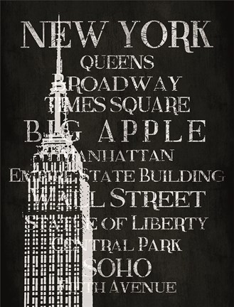 Framed Black &amp; White New York Print