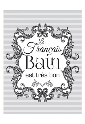 Framed French Grey Bath 1 Print