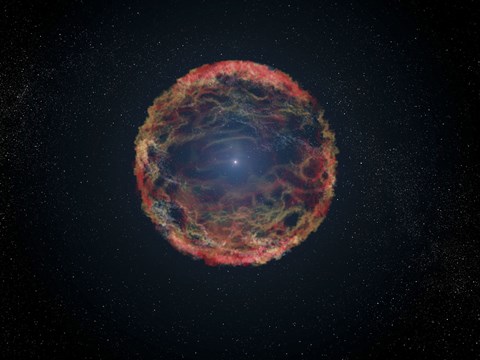 Framed Artist&#39;s Impression of Supernova 1993J Print