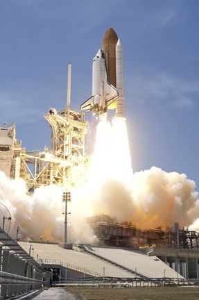 Framed Space Shuttle Atlantis&#39; Twin Solid Rocket Boosters Print