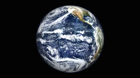 Framed View of Full Earth Centered over the Pacific Ocean Print