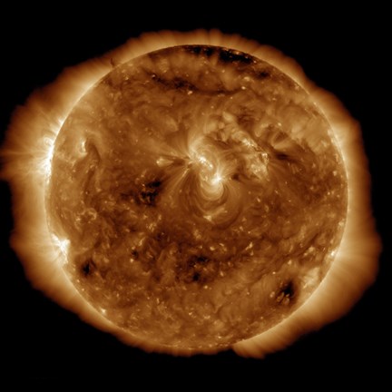 Framed Dark Rift in the Sun&#39;s Atmosphere Known as a Coronal Hole Print
