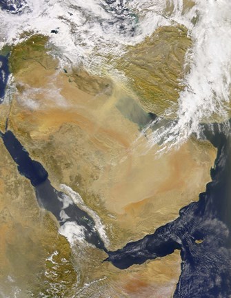 Framed Dust and Smoke over Iraq and the Middle East Print