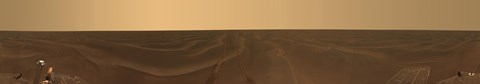 Framed Panoramic view of the Plains of Meridiani on the Planet Mars Print