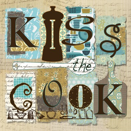 Framed Kiss the Cook Print