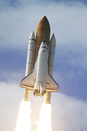 Framed Space Shuttle Atlantis Lifts Off from Kennedy Space Center Print