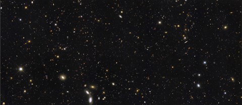 Framed Panoramic view of over 7,500 Galaxies Stretching back Through Most of the Universe&#39;s History Print