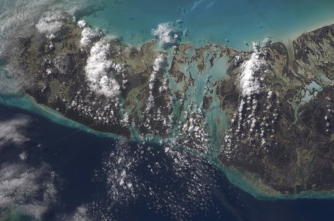 Framed Bahamas&#39; Andros Island and the Tongue of the Ocean Print