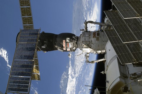 Framed Russia&#39;s Progress 35P is Docked to the Pirs Docking Compartment Print