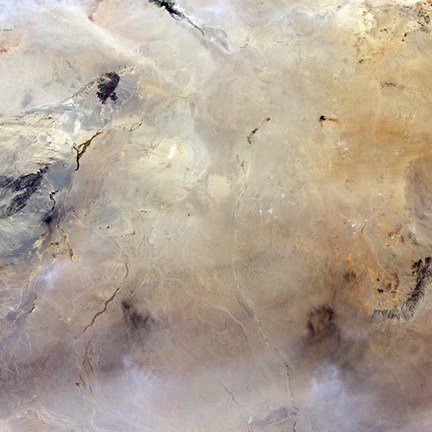 Framed Tabun-Khara-Obo, an Ancient Impact Crater in Southeastern Mongolia Print