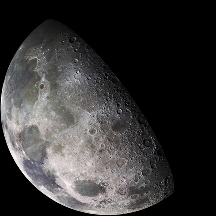 Framed Color Mosaic of the Earth&#39;s Moon Print