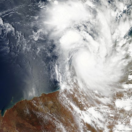 Framed Tropical Cyclone Laurence off the Northwestern Coast of Australia Print