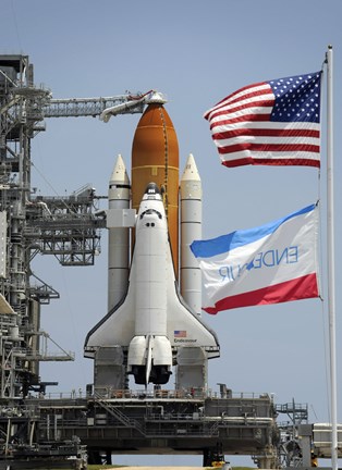 Framed Space Shuttle Endeavour on the Launch Pad Print