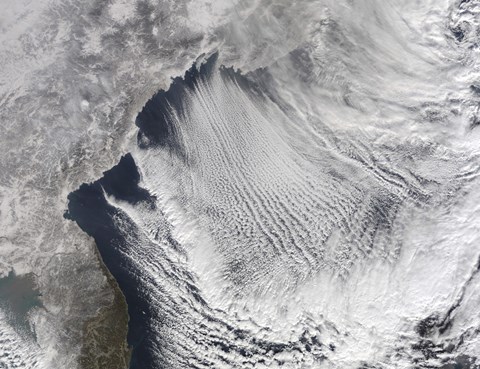 Framed Cloud streets Forming over the Sea of Japan Print