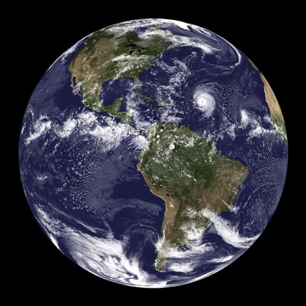 Framed Full Earth Showing North America and South America Print