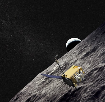 Framed Artist Concept of the Lunar Reconnaissance Orbiter Print