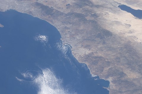 Framed Part of Southern California as seen from Space Print