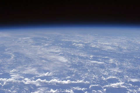 Framed Oblique Horizon view of the Earth&#39;s Atmosphere Print