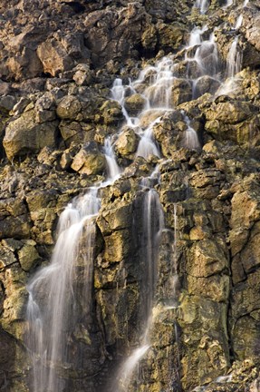 Framed Brine Falls from Volcanic Rock Drop off to a Runoff Stream Print