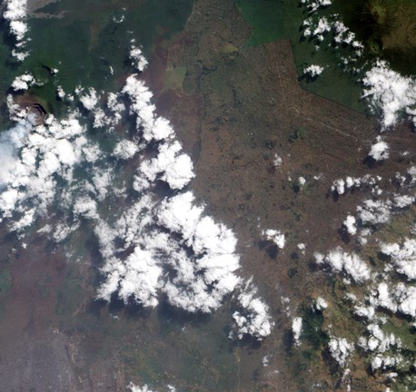 Framed Small Plume Rises from Nyiragongo Volcano in the Democratic Republic of the Congo Print
