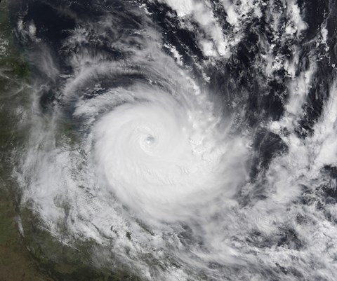 Framed Severe Tropical Cyclone Hamish in the South Pacific Ocean Print